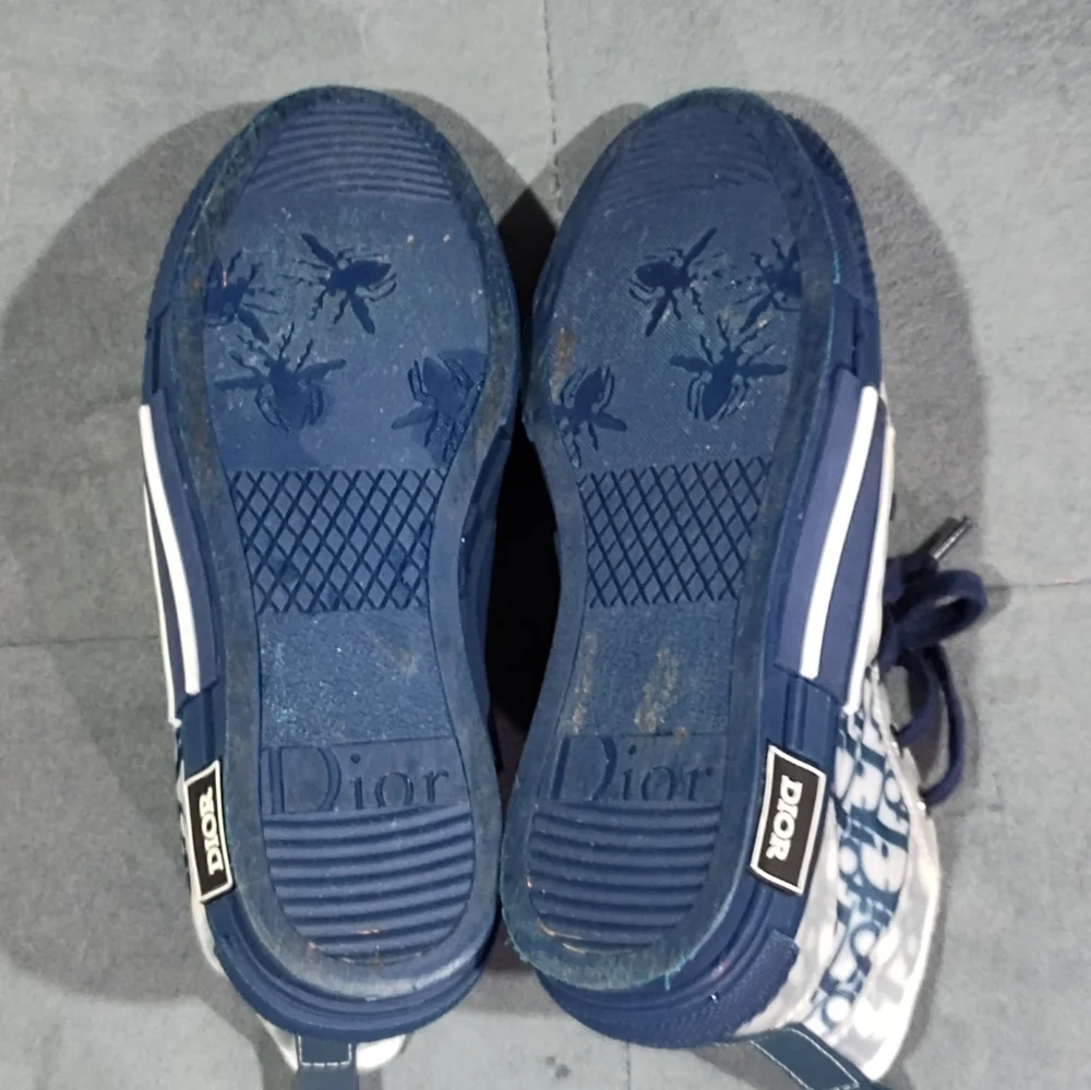 DIOR B23 LEAGUE HIGH-TOP SNEAKERSWHITE AND BLUE DIOR OBLIQUE CANVAS SIZE 39/ 8½ - Picture 8 of 9